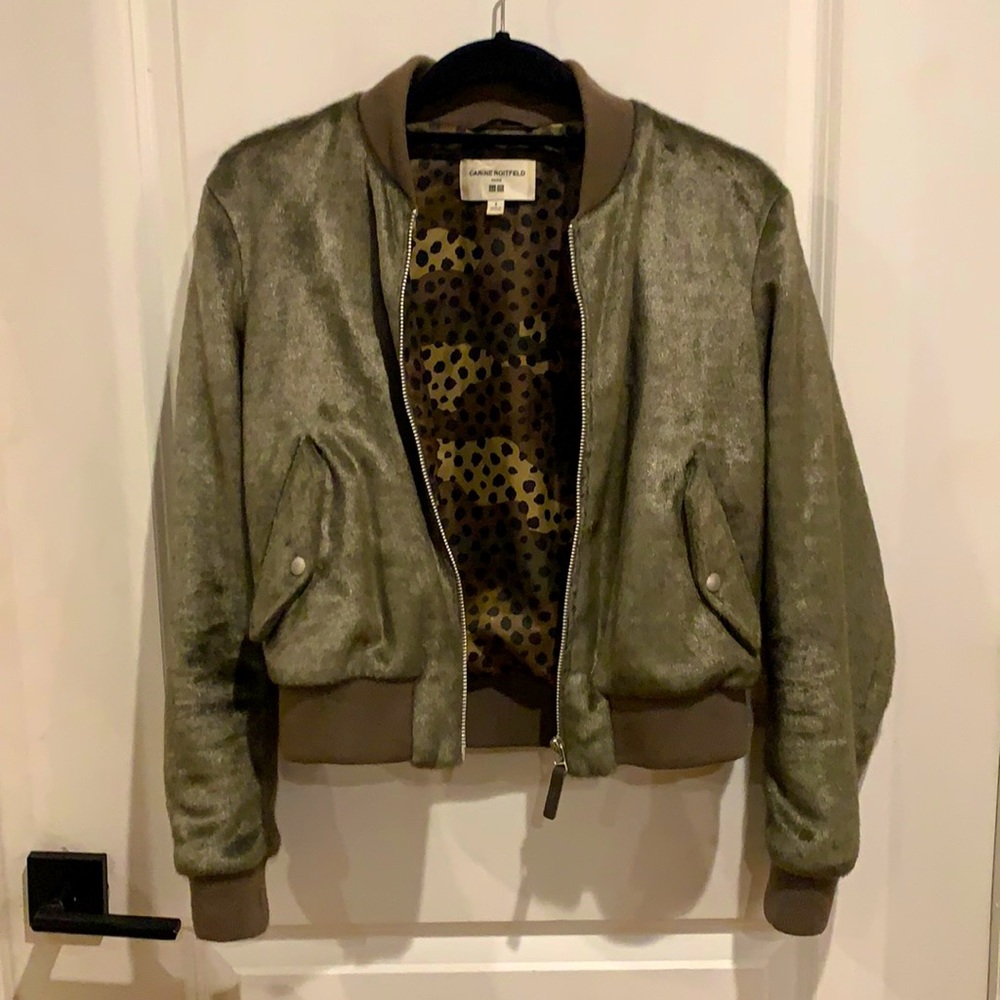 Faux Fur Army Green Bomber